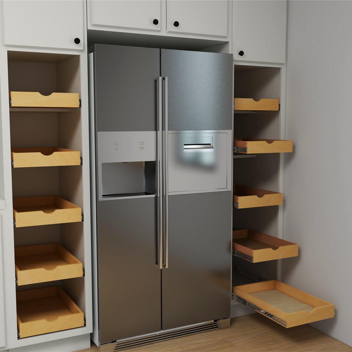 Daiona Solid Wood Pull-Out Drawer Box – 21" Deep Cabinet Organizer in Multiple Widths Out Tray with Brackets